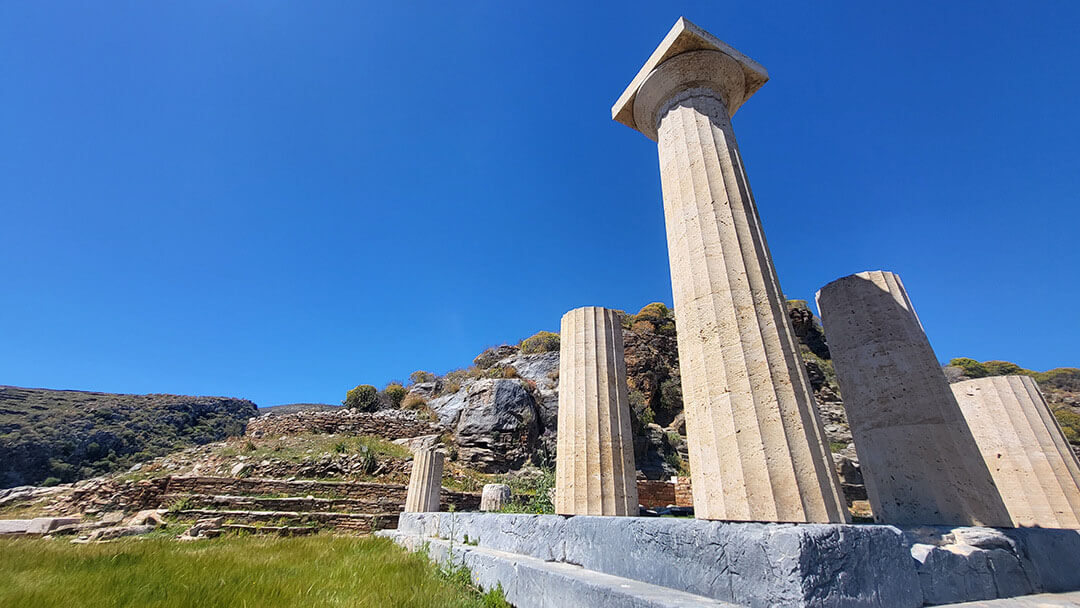 Columns from the Acropolis of Karthaea in Kea.