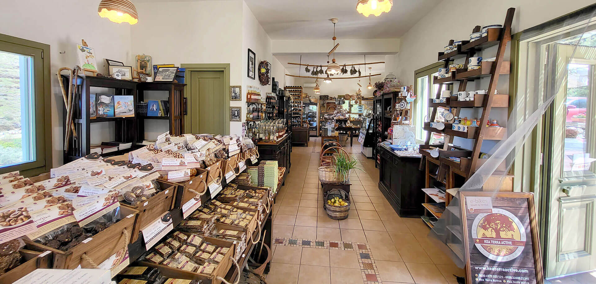 The interior of the Aristeos shop in Kea island.
